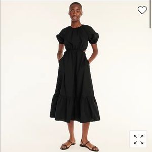BNWT J Crew Black Side-Cutout Cotton Poplin Dress SZ 6